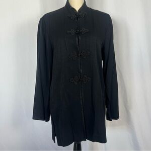 R&M Richards by Karen Kwong Elegant Black Jacket with mandarin collar